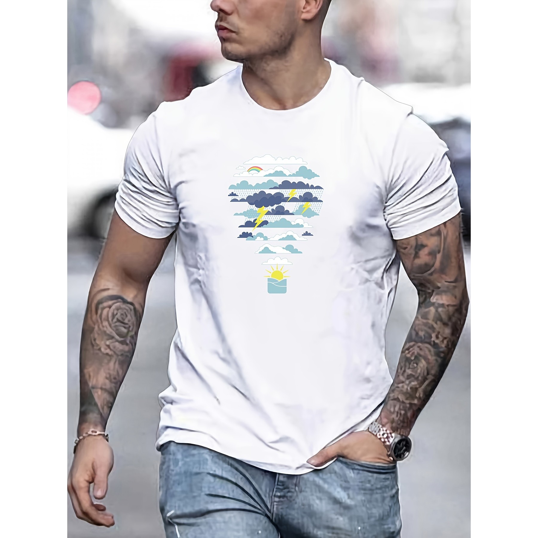 Men'S Fashion For Hot Weather - Футболка с графическим принтом «Воздушный шар»