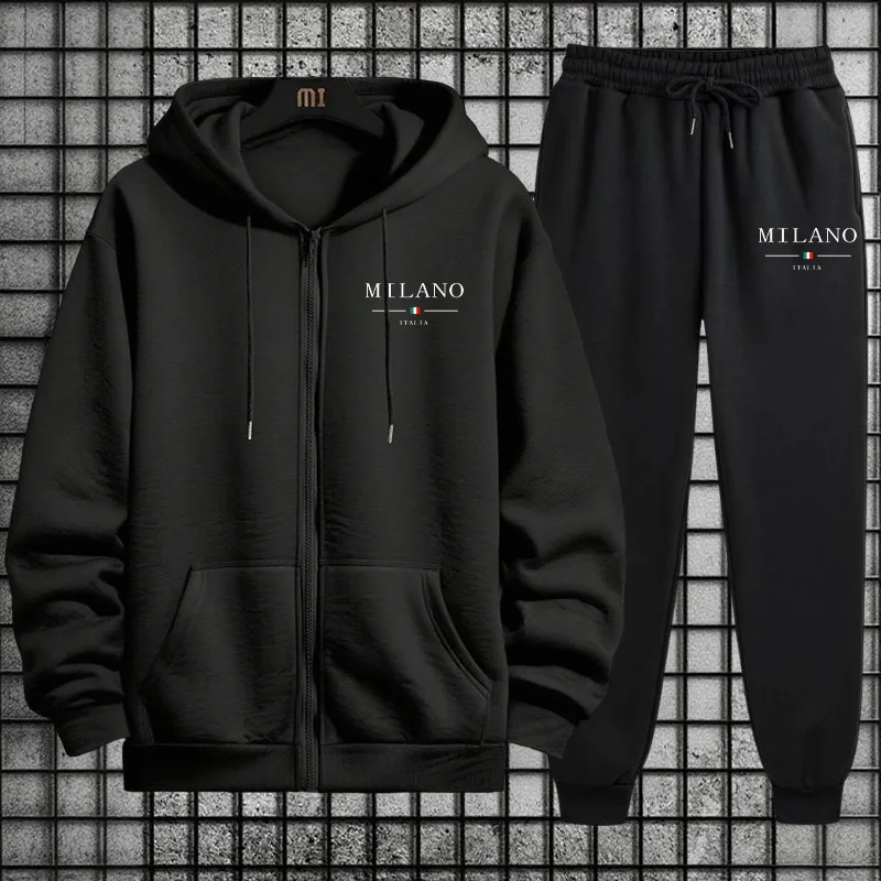 Mens Fashion Zip Up - Мужской спортивный костюм Весна 2026: повседневный,