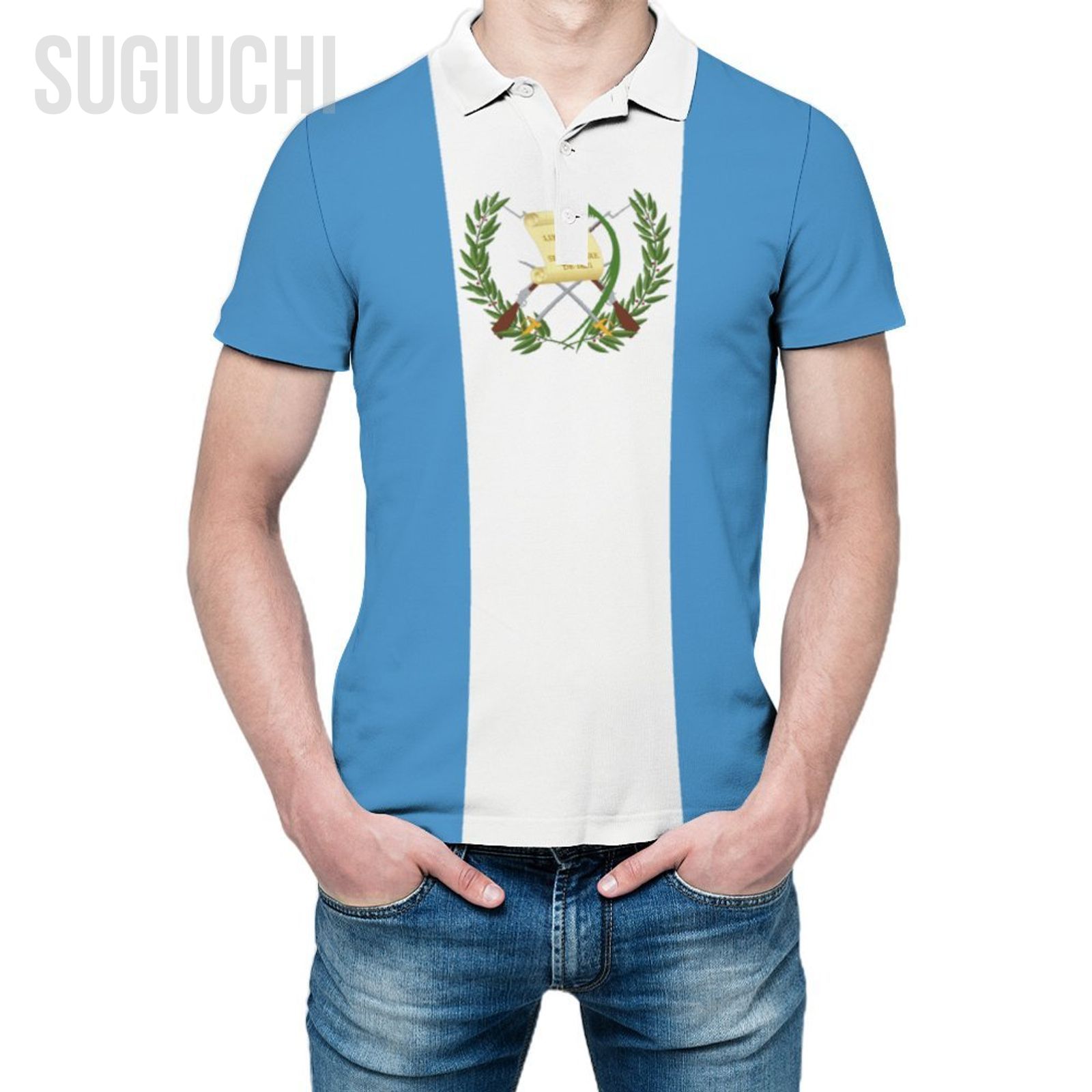 Men'S Fashion Guatemala - Рубашка-поло унисекс с 3D-принтом флага Гватемалы,