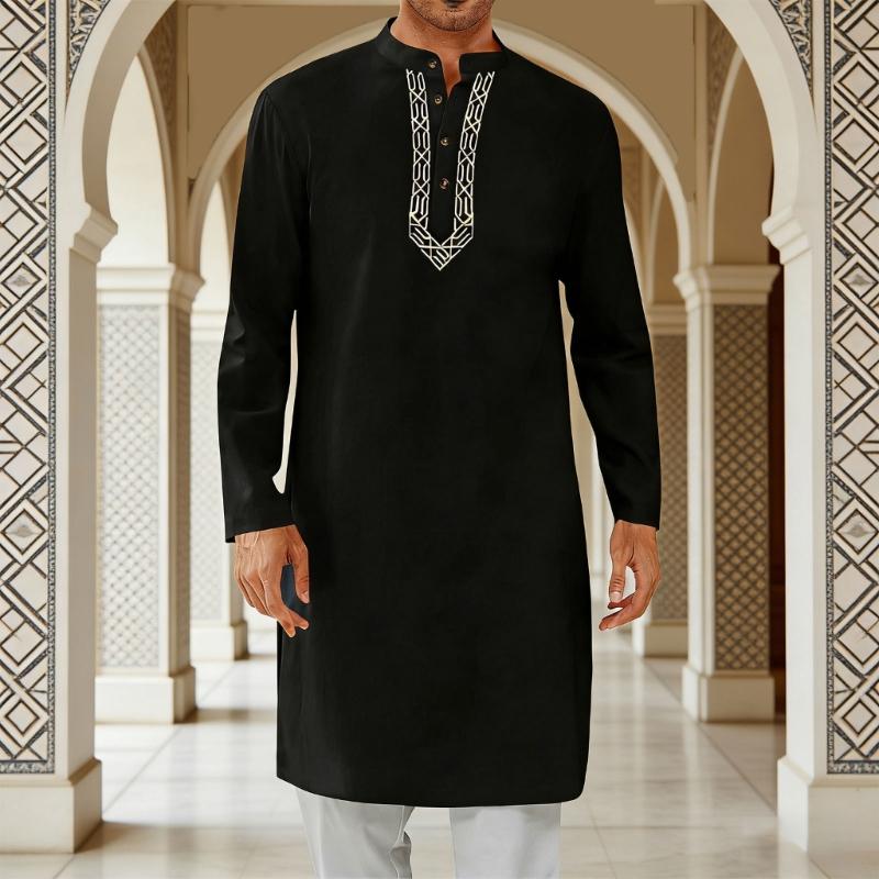 Men'S Fashion For Hot Weather - Y3NE Мужской свободный крой мусульманский длинный