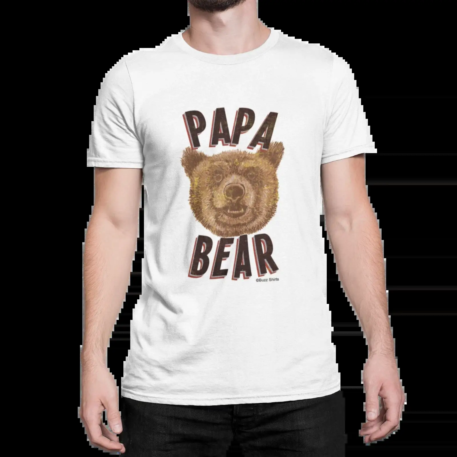 Mens Fashion Style Images - Забавная мужская футболка «Папа-Медведь» из хлопка