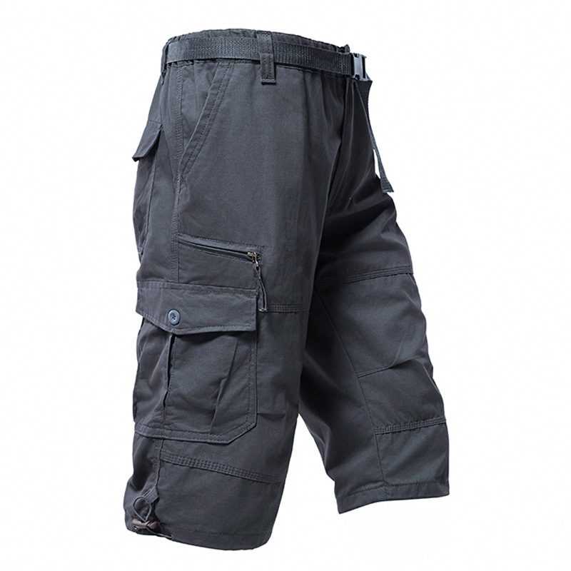 Mens Fashion Workwear - Мужские хлопковые бриджи 3/4 длины, свободные,