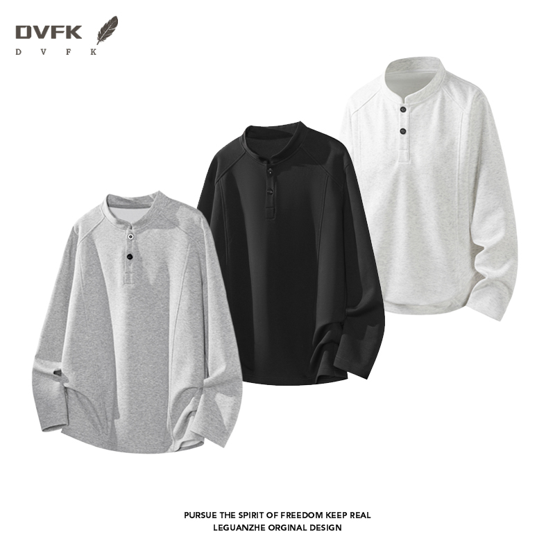 Mens Fashion Casual - Мужская рубашка с рукавами реглан, длинным