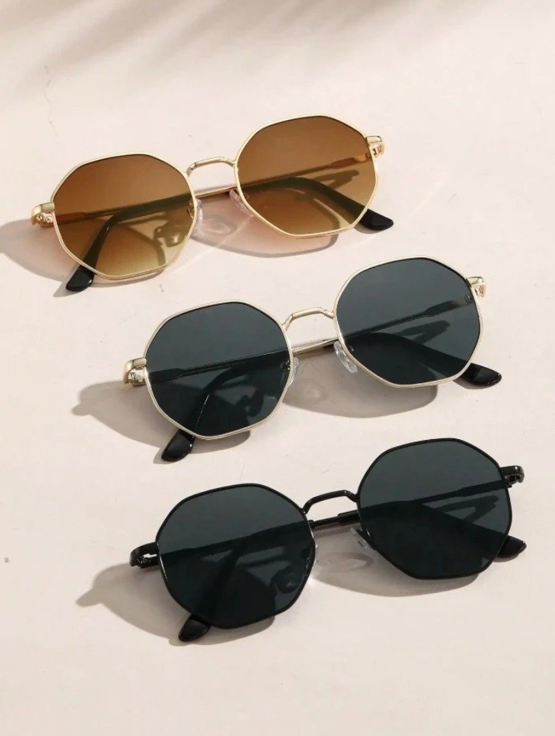Men'S Fashion Round Glasses - 1/3 пары металлических солнцезащитных очков с