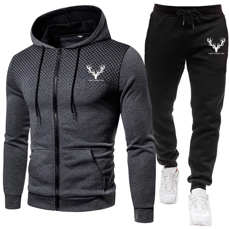 Mens Fashion Zip Up - Новинка 2026: Мужской комплект из худи